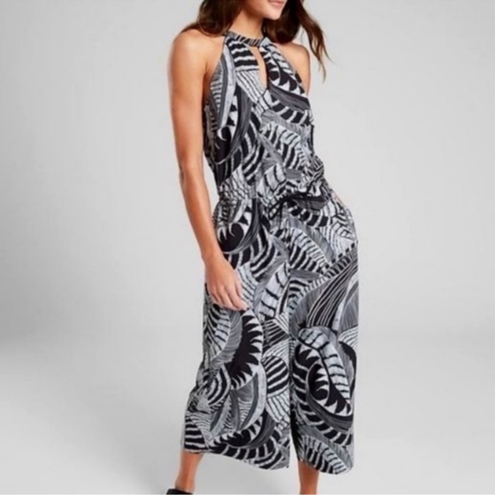 Athleta Black and Gray Halter Jumpsuit